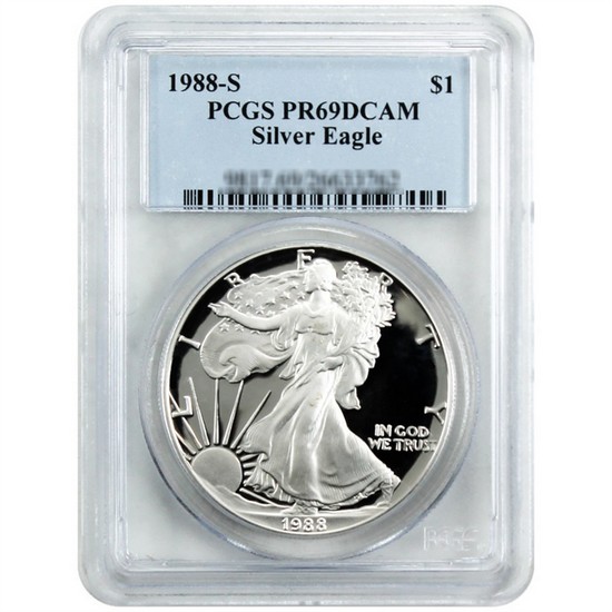 1988 S Silver American Eagle PR69 DCAM PCGS Blue Label