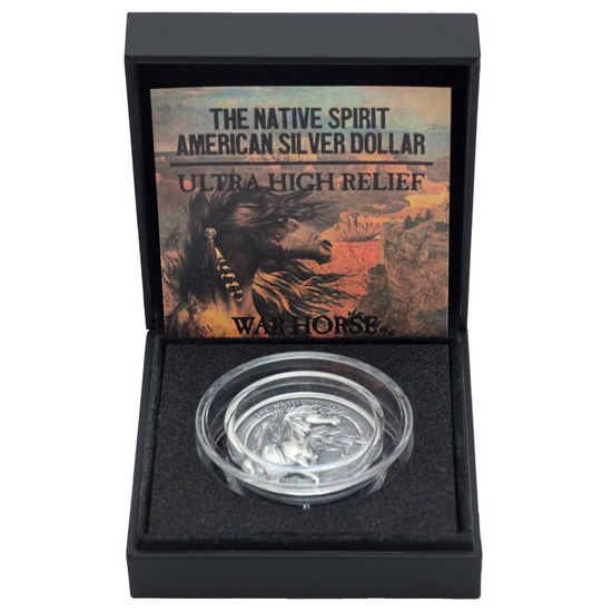 2021 Silver Native American Series "Warhorse" 1oz UHR Antiqued Finish