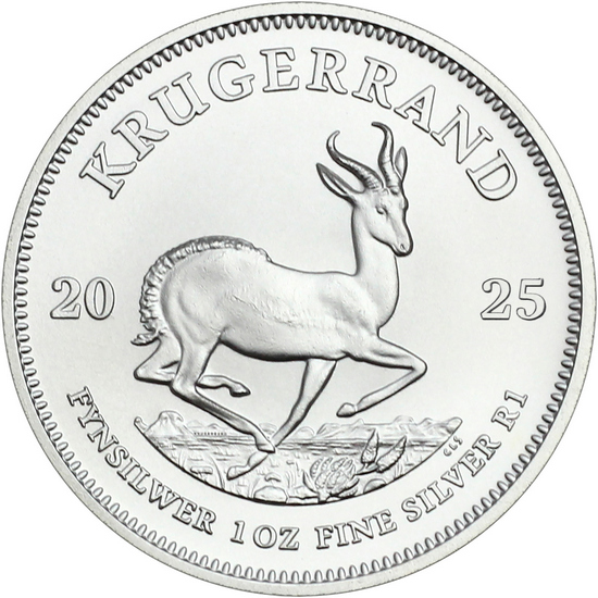 2025 South Africa Silver Krugerrand 1oz BU Coin Single in Flip