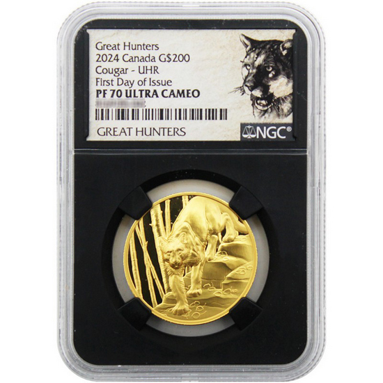 2024 Canada Gold Great Hunters "Cougar" 1oz UHR PF70 UC NGC Canada Label