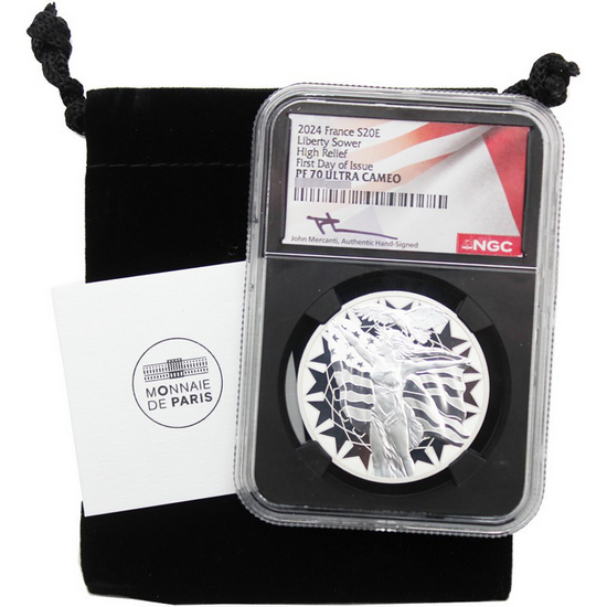 2024 France Silver Liberty and Sower 1oz Coin PF70 UC FDI NGC Black Core