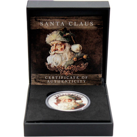 2023 Silver Santa Claus Colorized 1oz Coin in OGP