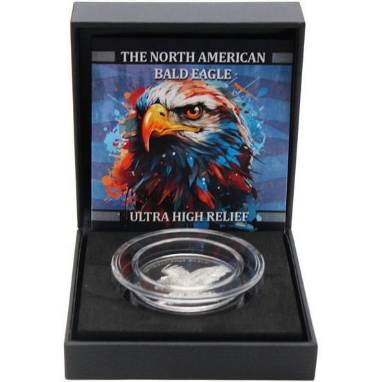 2024 Silver Black Ruthenium North American Bald Eagle Series: "Double Eagle" UHR 1oz BU Coin