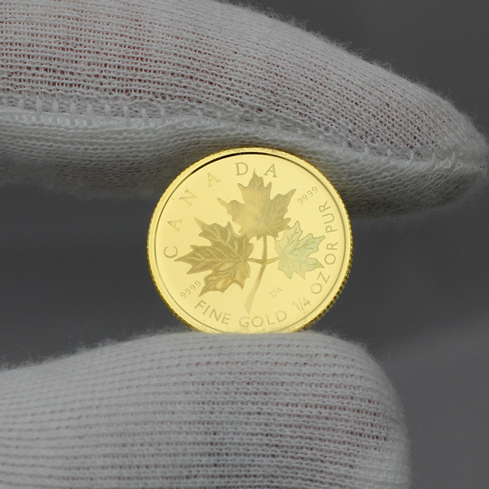 2001 $10 Canada Maple Leaf Hologram 1/4oz Coin