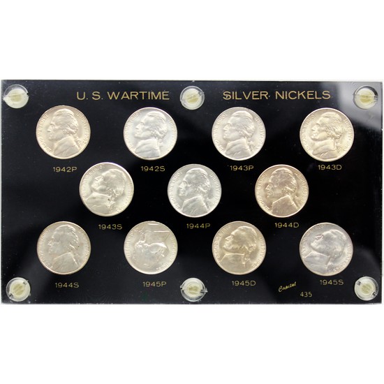 1942-1945 War Nickel BU Set - 11 coins