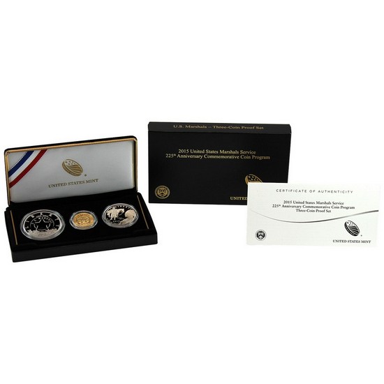 2015 United States Marshals Service 225th Anniversary 3 Coin Proof Set in OGP