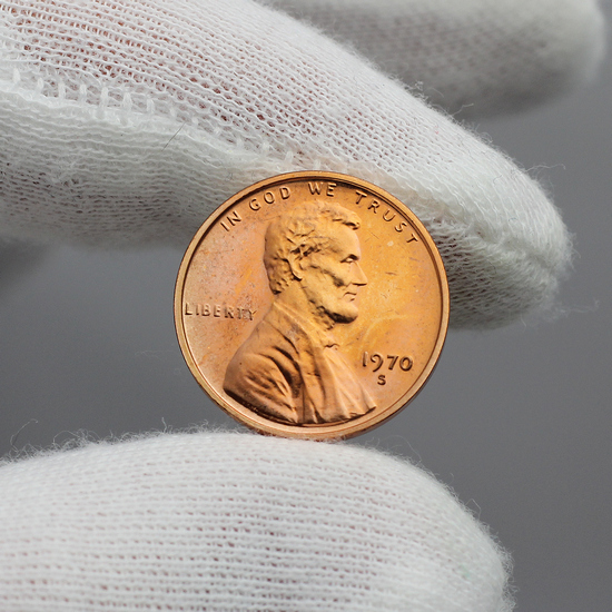 1970 S Proof Lincoln Cent Memorial Reverse Small Date