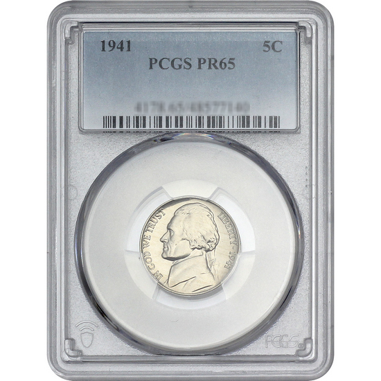 1941 Proof Jefferson Nickel PF65 PCGS Blue Label