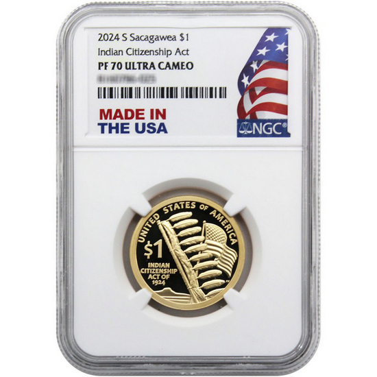 2024 S Sacagawea Dollar PF70 UC NGC Made in the USA Holder