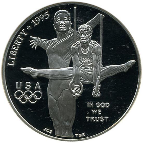 1995 P Olympic Gymnast Silver Dollar PF