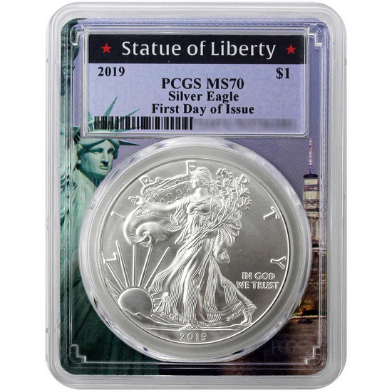 2019 American Silver Eagle MS70 PCGS FDI Statue of Liberty Picture Frame