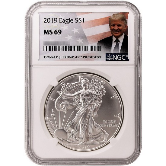 MS69 NGC Trump Label 2019 SAE BU Certified | SilverTowne