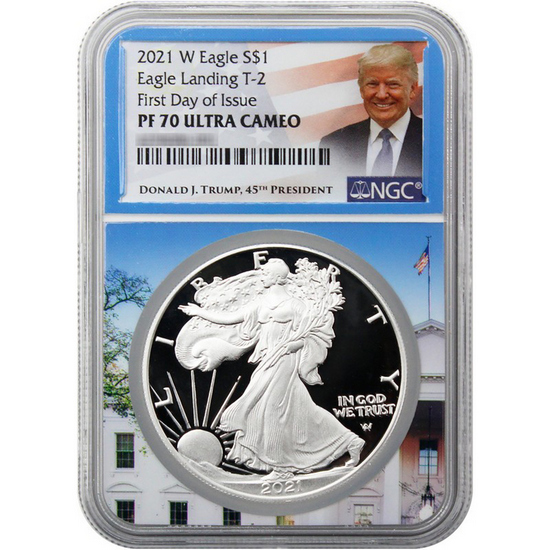 2021 W Type 2 Silver American Eagle Coin PF70 UC FDI NGC Trump Label White House Core