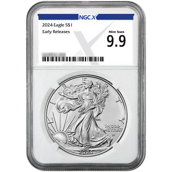 2024 Silver American Eagle Coin MS9.9 ER NGCX Label