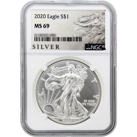 2020 Silver American Eagle MS69 NGC American Liberty Series Label