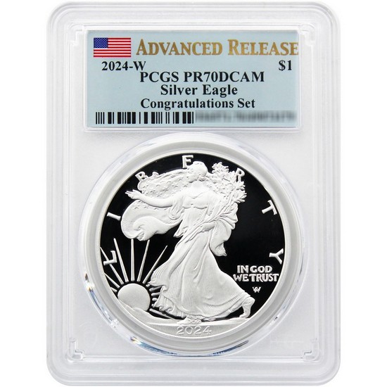 2024 W Congratulations Set Silver American Eagle Coin PR70 DCAM AR PCGS AR Label