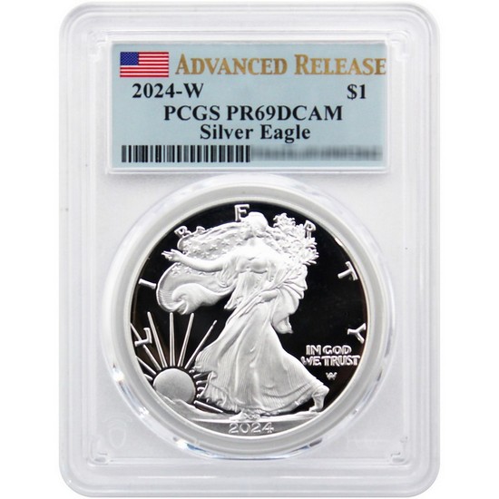 2024 W Silver American Eagle Coin PR69 DCAM AR PCGS AR Label