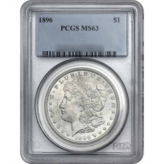 1896 Morgan Silver Dollar MS63 PCGS Blue label