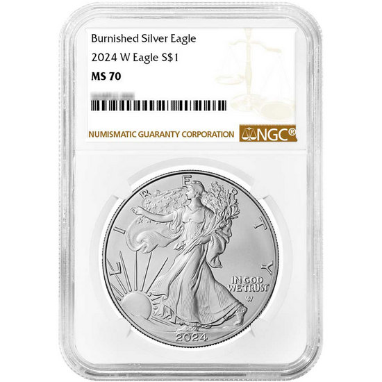 2024 W Burnished Silver American Eagle MS70 NGC Brown Label