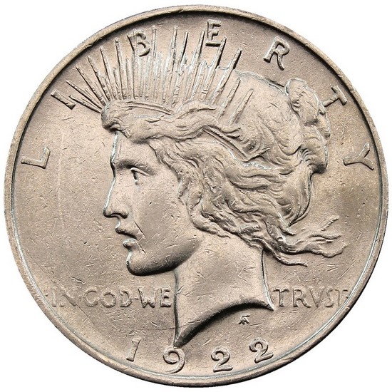 1922 D Silver Peace Dollar AU/BU Condition