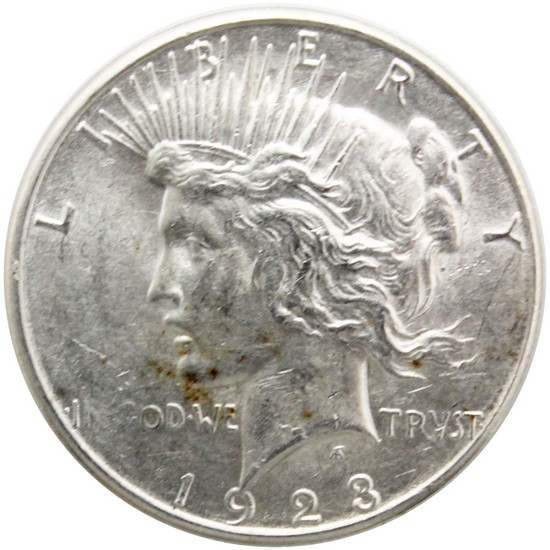 1923 S Silver Peace Dollar AU/BU Condition