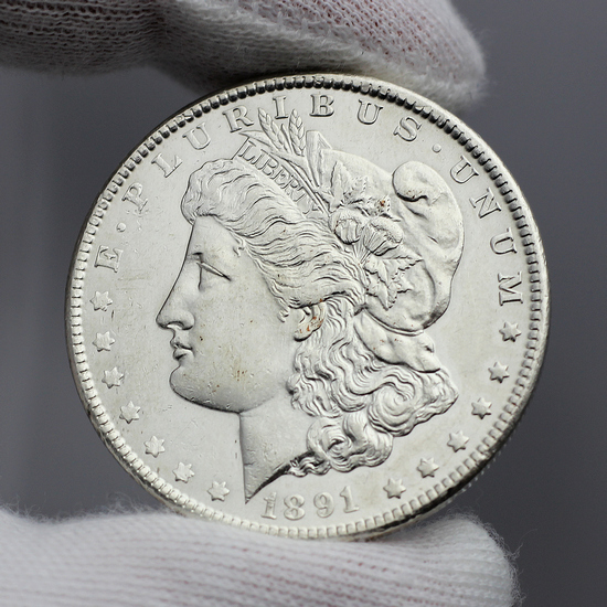 1891 CC Morgan Silver Dollar AU/BU Condition