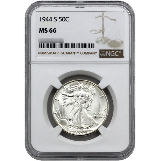 1944 S Walking Liberty Half Dollar MS65 NGC Brown Label