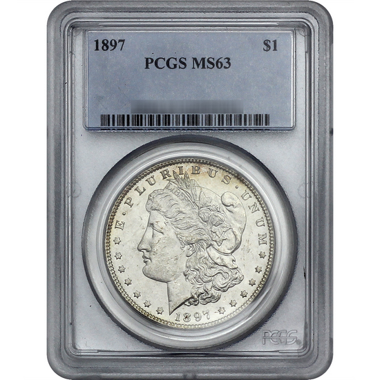 1897 Morgan Silver Dollar MS63 PCGS Blue Label