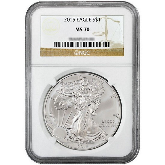 2015 Silver American Eagle MS70 NGC Brown Label