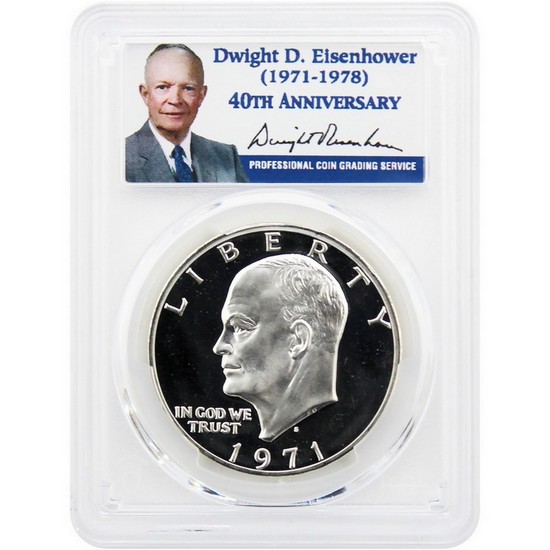 1971 S Silver Eisenhower Dollar MS69 DCAM PCGS Eisenhower Label