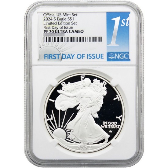 2024 S Silver American Eagle Coin PF70 UC FDI NGC 1st Label