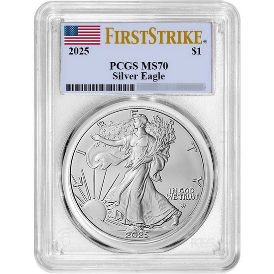 2025 Silver American Eagle Coin MS70 FS PCGS Flag Label