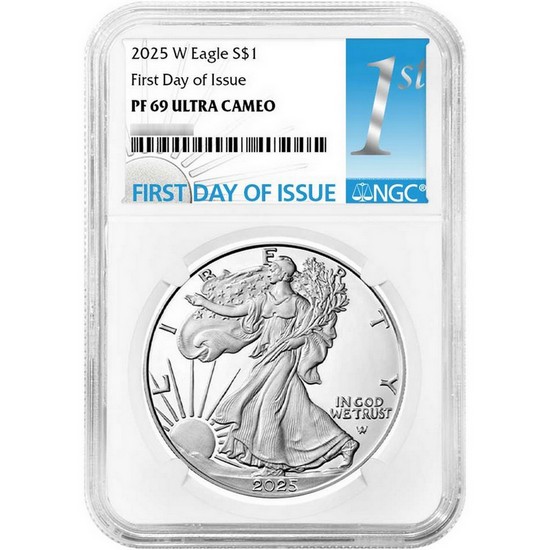 2025 W Silver American Eagle Coin PF69 UC FDI NGC 1st Label