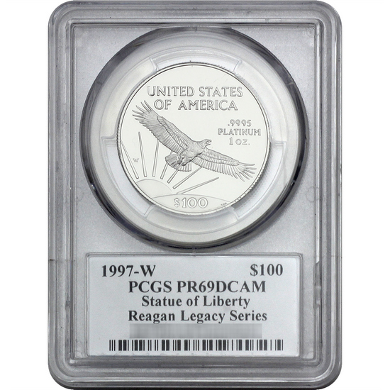 1998 W Platinum American Eagle PR69 DCAM PCGS Michael Reagan Signed