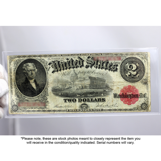 Series 1917 $2 Legal Tender Note F/VF Condition