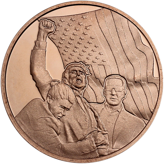 Donald Trump Fist Pump 1oz .999 Fine Copper Medallion