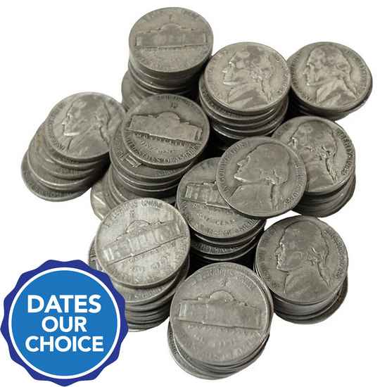 100pc Silver War Nickel Grab Bag Dates Our Choice