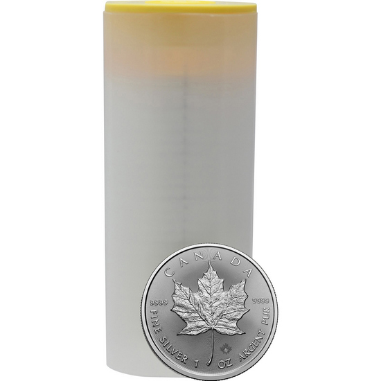 2025 Canada Silver Maple Leaf 1oz BU Coin 25pc Tube