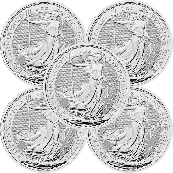 2025 Great Britain Silver Britannia 1oz BU 5pc