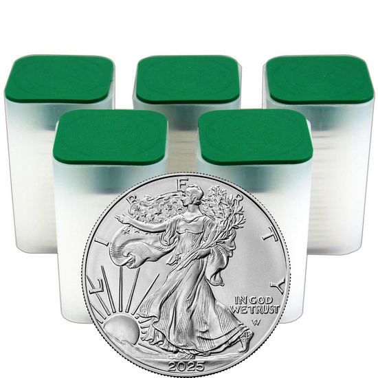 2025 Silver American Eagle BU Coin 100pc in Tube