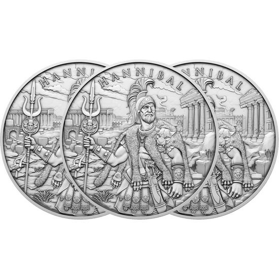 Hannibal Legendary Warriors Series 1oz .999 Silver Medallion 3pc