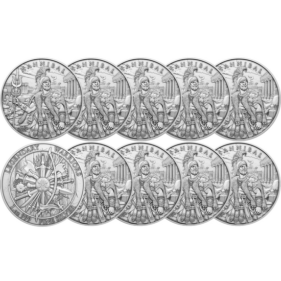 Hannibal Legendary Warriors Series 1oz .999 Silver Medallion 10pc