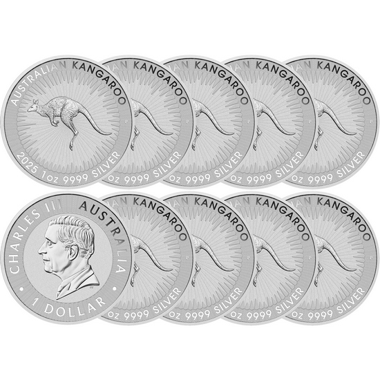 2025 P Australia Silver Kangaroo 1oz BU 10pc