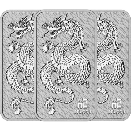 Australia Silver Dragon 1oz Bar 3pc