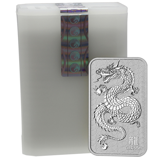 Australia Silver Dragon 1oz Bar 20pc Tube