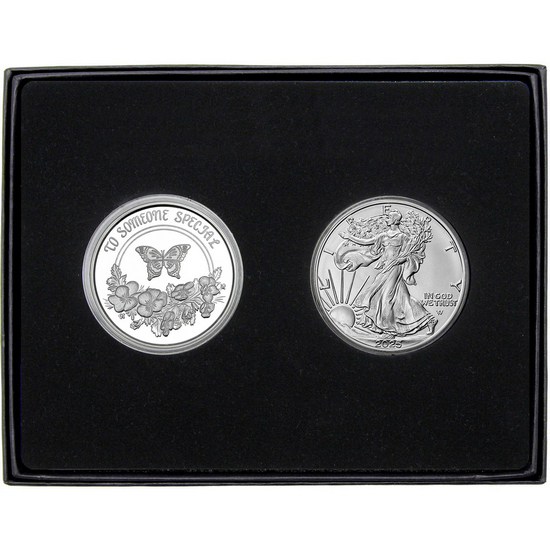 To Someone Special Silver Medallion and Silver American Eagle 2pc Gift Set