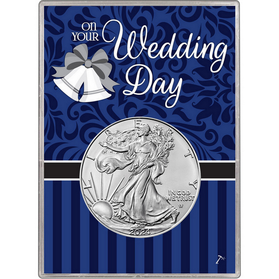 2019 Silver American Eagle BU in Wedding Gift Holder