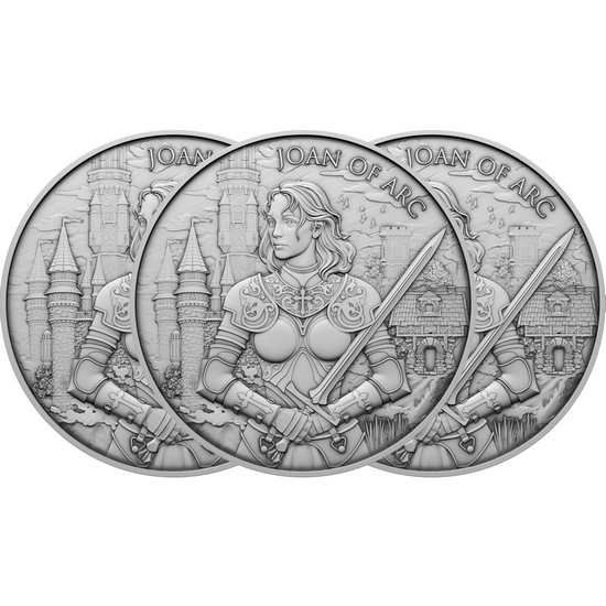 Joan of Arc Legendary Warriors Series 1oz .999 Silver Medallion 3pc