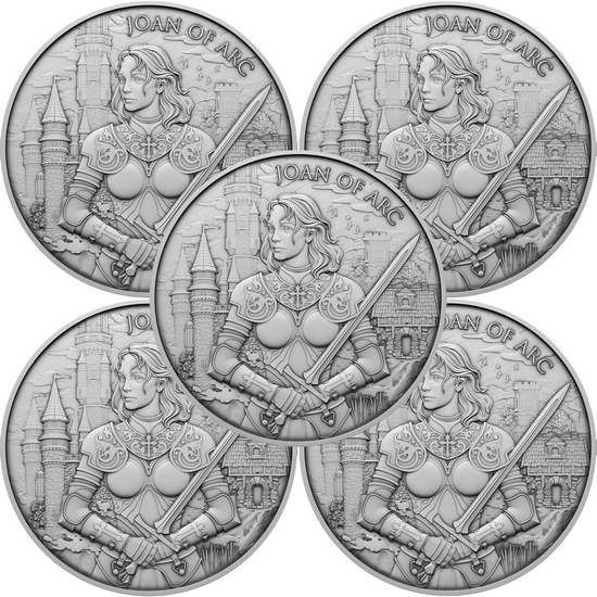 Joan of Arc Legendary Warriors Series 1oz .999 Silver Medallion 5pc