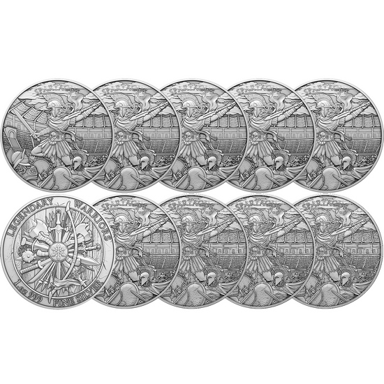 Spartacus Legendary Warriors Series 1oz .999 Silver Medallion 10pc